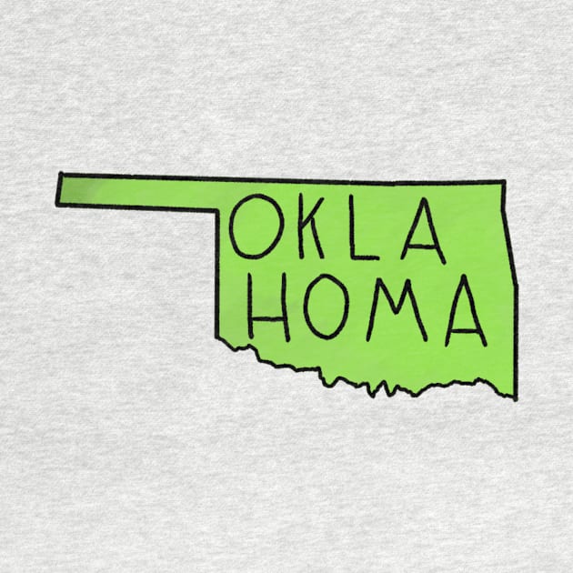 The State of Oklahoma - Green Outline by loudestkitten